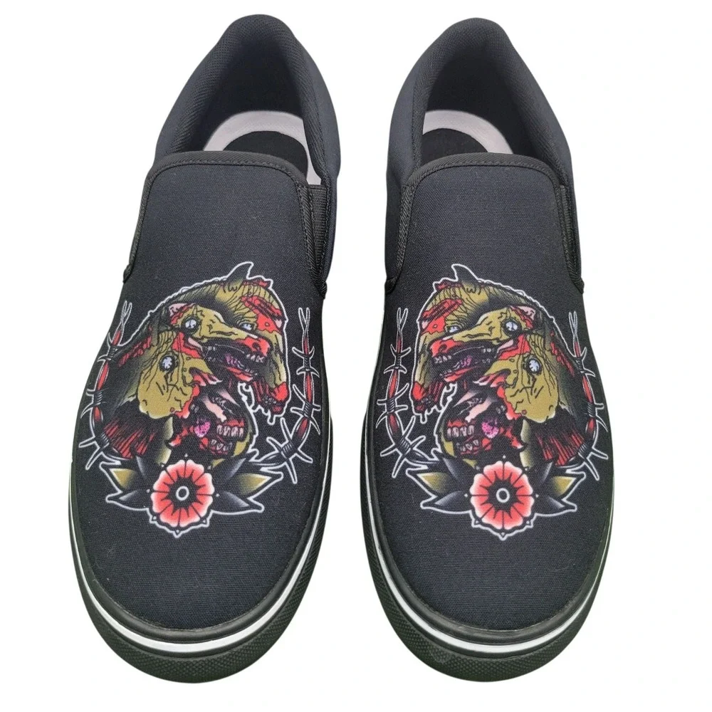 Last Light Apparel Undead Pharaohs Horses Slip On Shoes Black Mens 10 HG9239‎